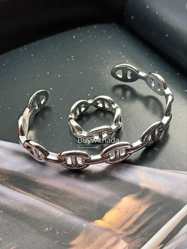 HERMES 純銀豬鼻手鐲 buywithada,france,全球代購,歐洲,exquisite,quality goods,posh,fancy,luxurious