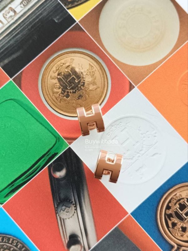 HERMES POP H MINI 金棕玫瑰金 耳環 現貨 buywithada,france,全球代購,歐洲,exquisite,quality goods,posh,fancy,luxurious