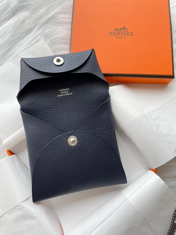 HERMES BASTIA EC皮革 2Z 午夜藍銀釦 零錢包 buywithada,france,全球代購,歐洲,exquisite,quality goods,posh,fancy,luxurious