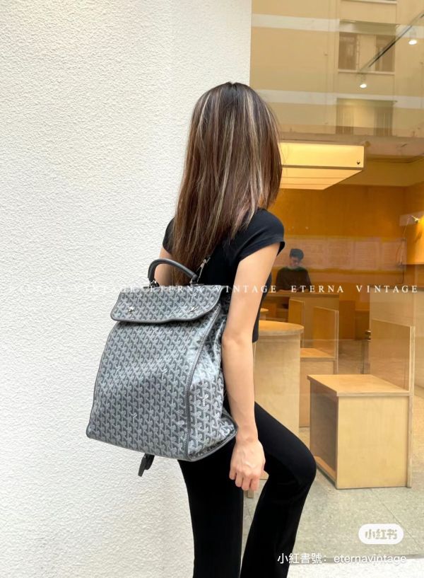 GOYARD 折疊雙肩背包 黑色/黑棕/灰色 buywithada,france,全球代購,歐洲,exquisite,quality goods,posh,fancy,luxurious