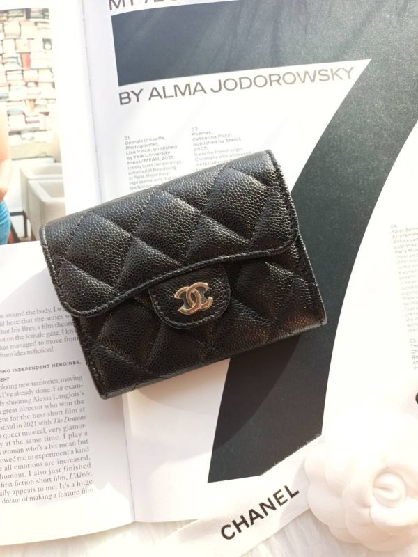 CHANEL CF 黑金 荔枝皮 雙層卡包/錢包 buywithada,france,全球代購,歐洲,exquisite,quality goods,posh,fancy,luxurious