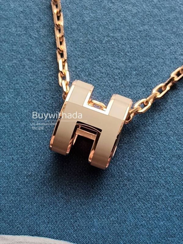 HERMES POP H MINI 奶茶金 項鏈 buywithada,france,全球代購,歐洲,exquisite,quality goods,posh,fancy,luxurious