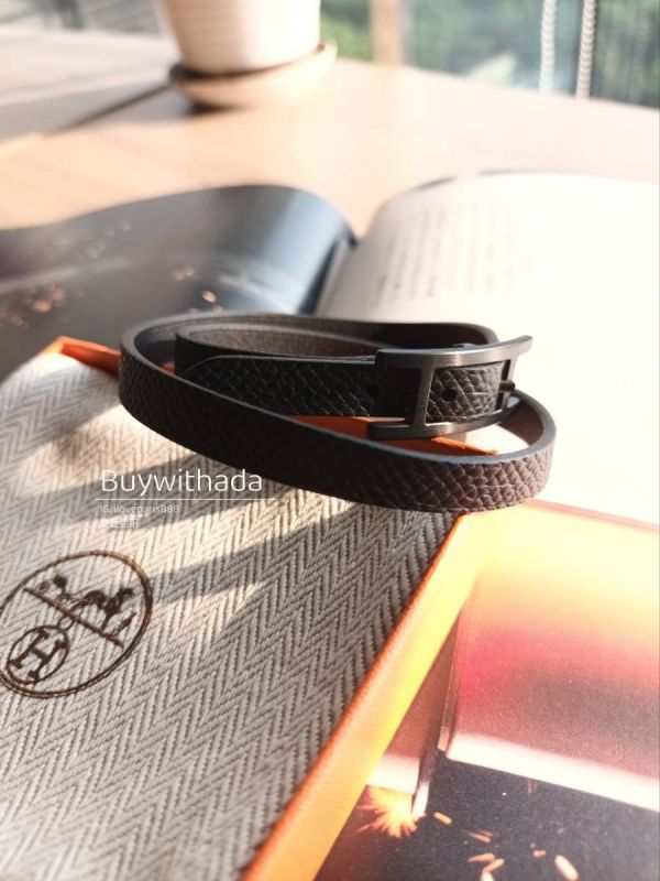 HERMES Behapi Double Tour 黑色皮革雙環手環 buywithada,france,全球代購,歐洲,exquisite,quality goods,posh,fancy,luxurious