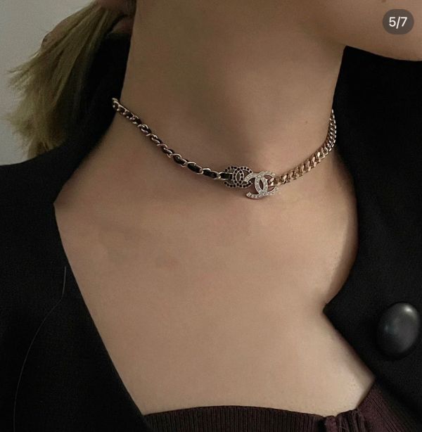 CHANEL 23 半皮穿金屬鏈頸鏈 CHOCKER buywithada,france,全球代購,歐洲,exquisite,quality goods,posh,fancy,luxurious