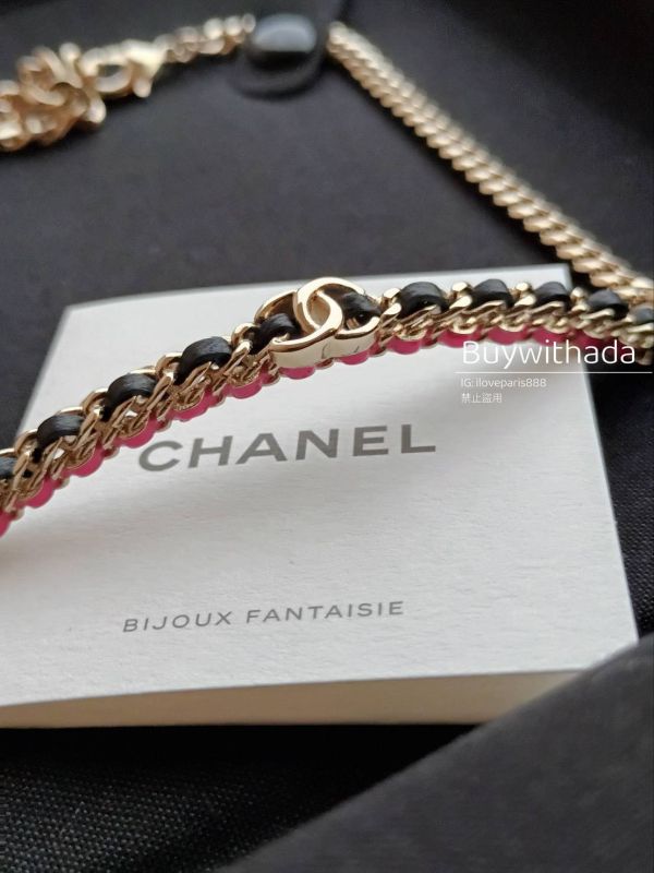 CHANEL 23B 皮穿鏈桃紅頸鏈 buywithada,france,全球代購,歐洲,exquisite,quality goods,posh,fancy,luxurious