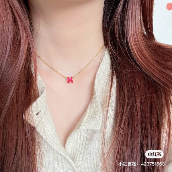 HERMES POP H MINI 項鍊 莓果色金 0E Rose Texas 德州玫瑰粉 buywithada,france,全球代購,歐洲,exquisite,quality goods,posh,fancy,luxurious