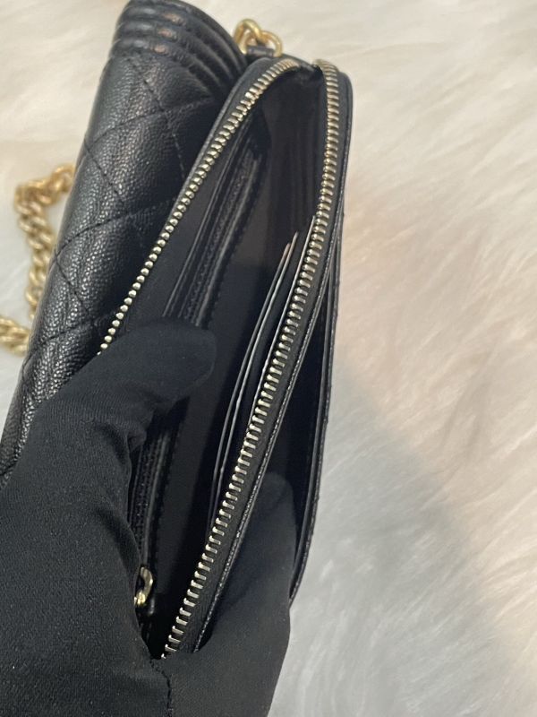 CHANEL BOY WOC 2合1 手機包 黑荔枝金釦 buywithada,france,全球代購,歐洲,exquisite,quality goods,posh,fancy,luxurious