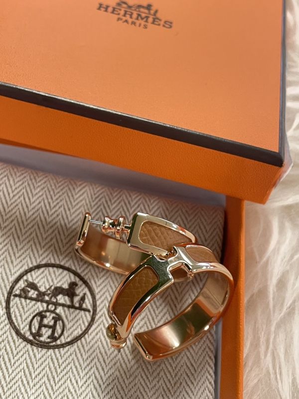 HERMES Olympe 大圈圈 耳環 金色玫瑰金邊 buywithada,france,全球代購,歐洲,exquisite,quality goods,posh,fancy,luxurious
