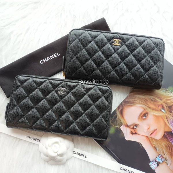 CHANEL 黑荔枝金釦拉鍊長夾 buywithada,france,全球代購,歐洲,exquisite,quality goods,posh,fancy,luxurious