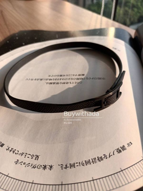 HERMES Behapi Double Tour 黑色皮革雙環手環 buywithada,france,全球代購,歐洲,exquisite,quality goods,posh,fancy,luxurious