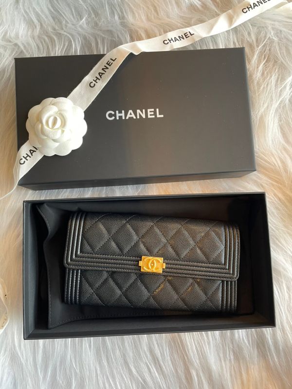 CHANEL BOY 黑荔枝金釦翻蓋長夾 buywithada,france,全球代購,歐洲,exquisite,quality goods,posh,fancy,luxurious