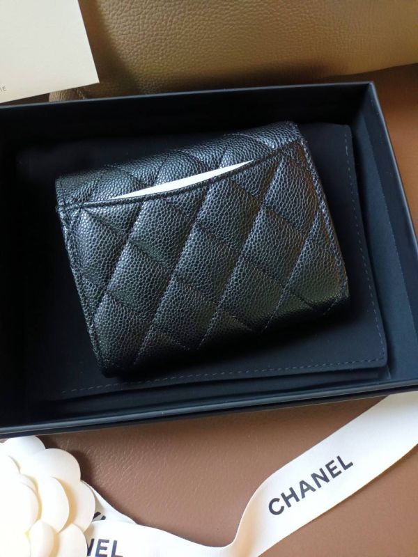 CHANEL 新式黑荔枝金三折短夾 內有零錢袋 buywithada,france,全球代購,歐洲,exquisite,quality goods,posh,fancy,luxurious