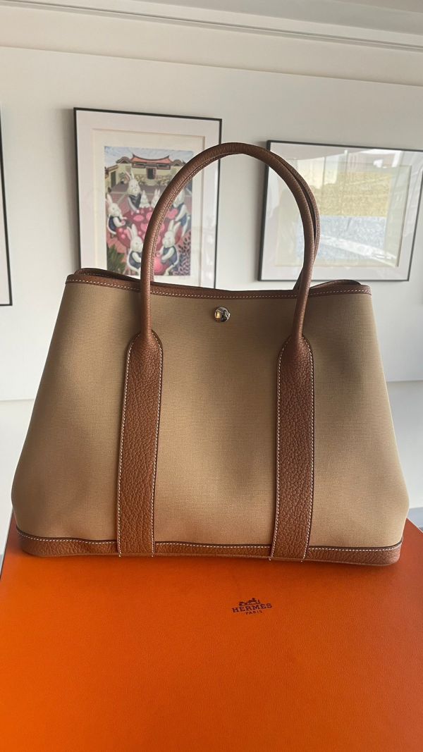 HERMES GARDEN PARTY 36 風衣灰配金棕 buywithada,france,全球代購,歐洲,exquisite,quality goods,posh,fancy,luxurious