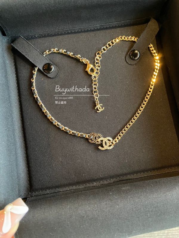 CHANEL 23 半皮穿金屬鏈頸鏈 CHOCKER buywithada,france,全球代購,歐洲,exquisite,quality goods,posh,fancy,luxurious