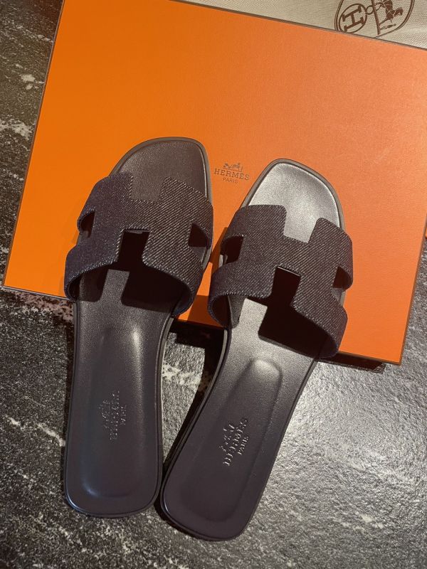 HERMES ORAN H 深色 牛仔 拖鞋 SIZE 38.5 buywithada,france,全球代購,歐洲,exquisite,quality goods,posh,fancy,luxurious