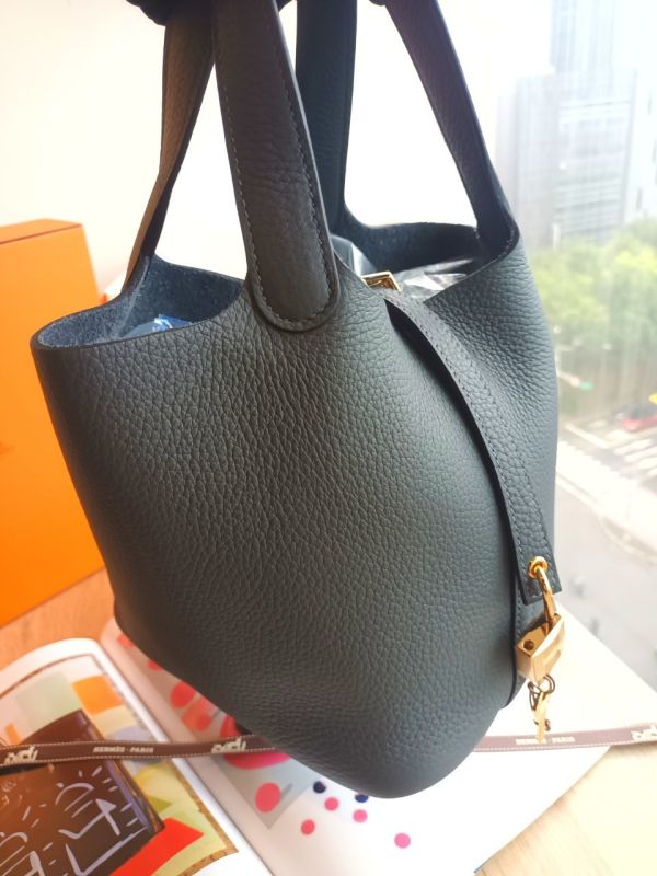 HERMES PICOTIN 18 H0霧霾灰金釦 buywithada,france,全球代購,歐洲,exquisite,quality goods,posh,fancy,luxurious