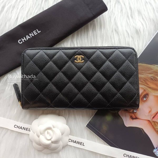 CHANEL 黑荔枝金釦拉鍊長夾 buywithada,france,全球代購,歐洲,exquisite,quality goods,posh,fancy,luxurious