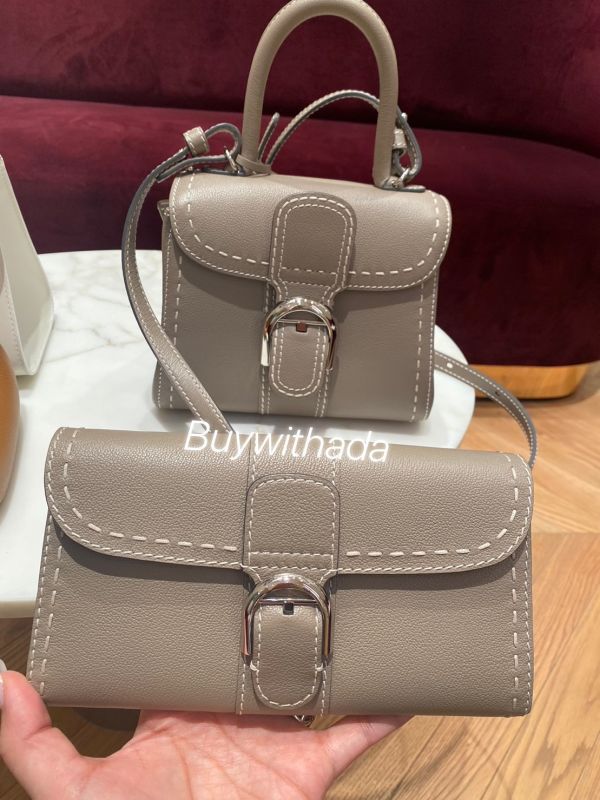 Delvaux Brillant Long wallet on Chain Surpiqué WOC 大象灰/金棕 buywithada,france,全球代購,歐洲,exquisite,quality goods,posh,fancy,luxurious