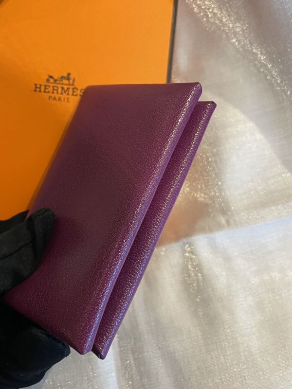HERMES CHEVRE CHAMKILA P9綿葵紫 山羊皮卡包 buywithada,france,全球代購,歐洲,exquisite,quality goods,posh,fancy,luxurious