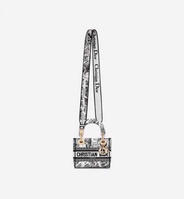DIOR 迷你 LADY D-LITE 白色 Plan de Paris 刺繡 buywithada,france,全球代購,歐洲,exquisite,quality goods,posh,fancy,luxurious