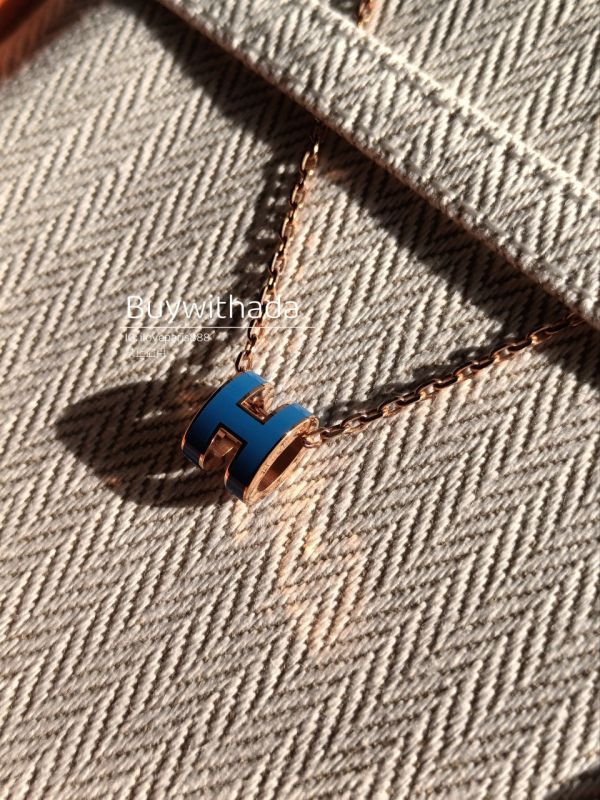 HERMES POP H MINI 項鍊 藍色玫瑰金 buywithada,france,全球代購,歐洲,exquisite,quality goods,posh,fancy,luxurious
