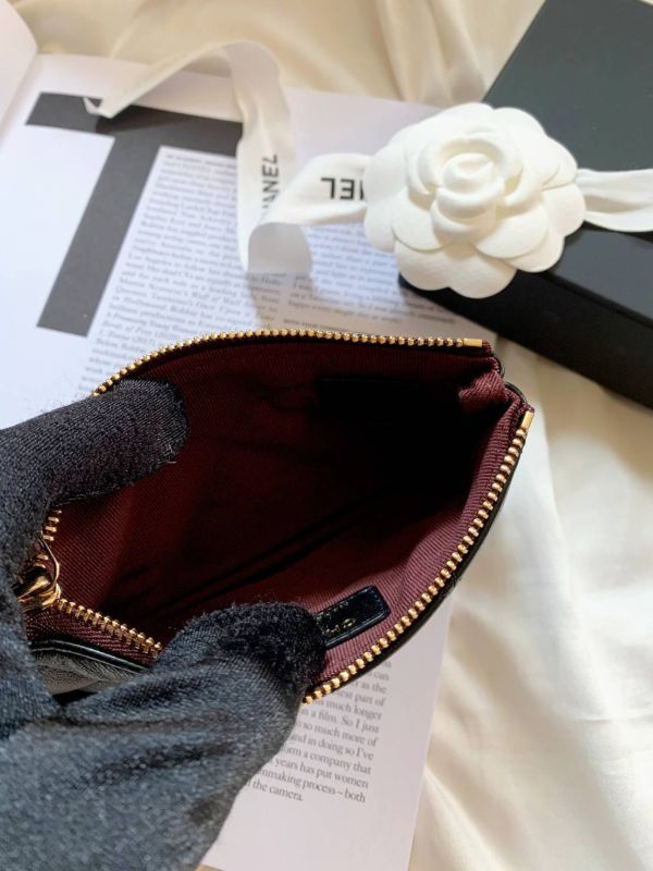 CHANEL CF 黑金 荔枝皮 一字拉鍊錢包/卡包 buywithada,france,全球代購,歐洲,exquisite,quality goods,posh,fancy,luxurious