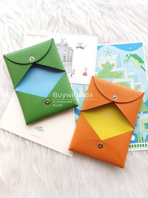 HERMES CALVI EPSOM 橘拼黃 卡夾 buywithada,france,全球代購,歐洲,exquisite,quality goods,posh,fancy,luxurious