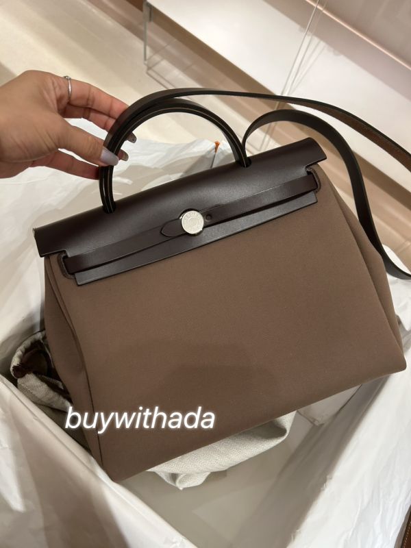 Hermes Herbag 31 大象灰拚烏木色銀釦 buywithada,france,全球代購,歐洲,exquisite,quality goods,posh,fancy,luxurious