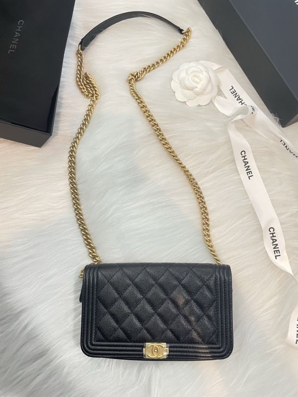 CHANEL BOY WOC 2合1 手機包 黑荔枝金釦 buywithada,france,全球代購,歐洲,exquisite,quality goods,posh,fancy,luxurious