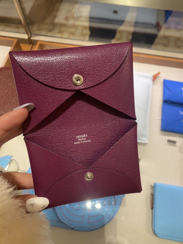 HERMES CHEVRE CHAMKILA P9綿葵紫 山羊皮卡包 buywithada,france,全球代購,歐洲,exquisite,quality goods,posh,fancy,luxurious