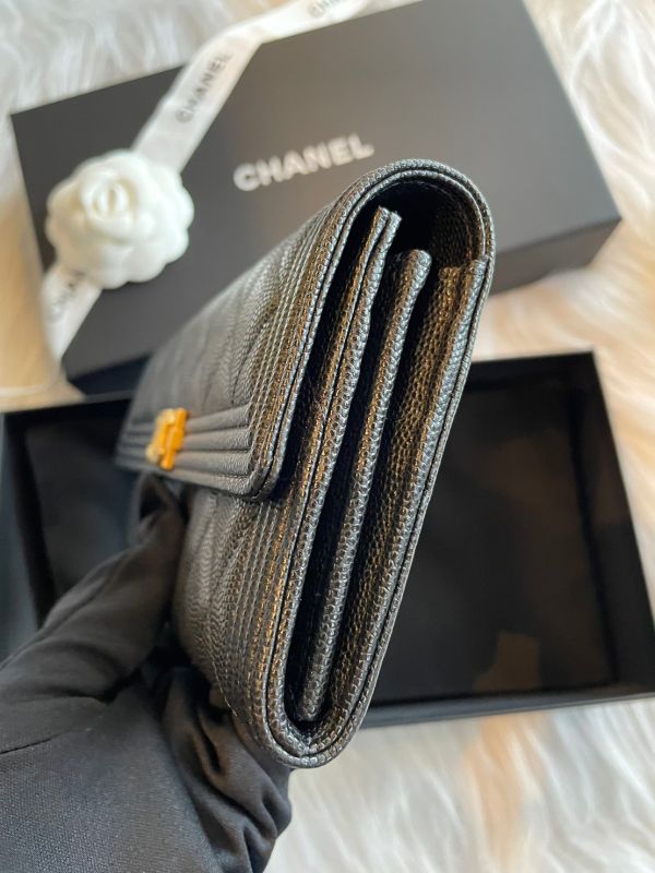 CHANEL BOY 黑荔枝金釦翻蓋長夾 buywithada,france,全球代購,歐洲,exquisite,quality goods,posh,fancy,luxurious