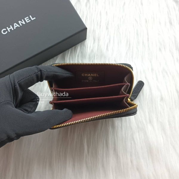 CHANEL 羊皮黑金 ㄇ字零錢包/卡包 buywithada,france,全球代購,歐洲,exquisite,quality goods,posh,fancy,luxurious