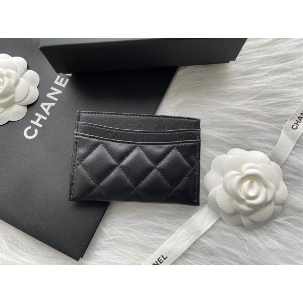 CHANEL 羊皮 黑色金釦 卡夾/名片夾 buywithada,france,全球代購,歐洲,exquisite,quality goods,posh,fancy,luxurious