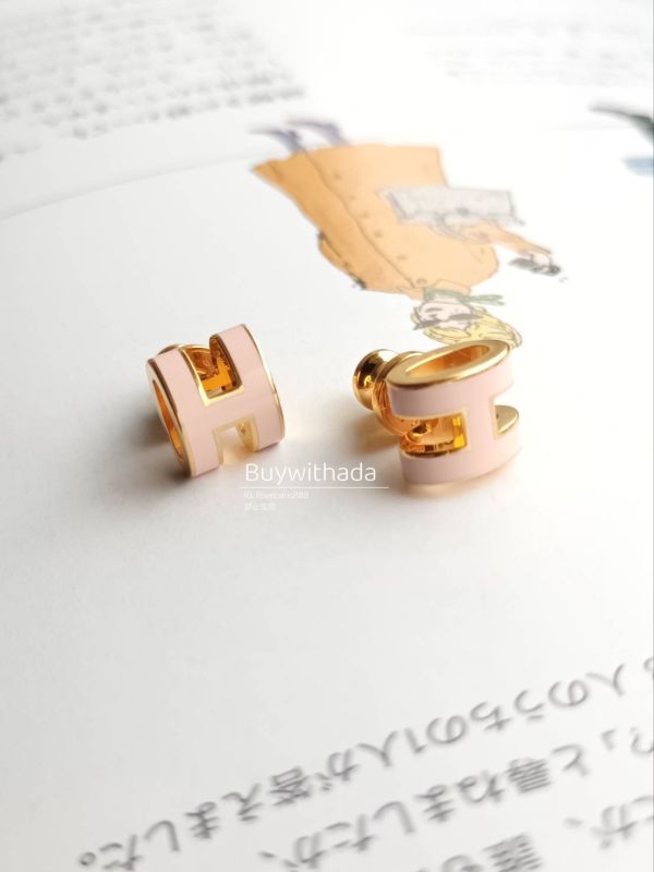 HERMES POP H MINI 耳環 粉金 buywithada,france,全球代購,歐洲,exquisite,quality goods,posh,fancy,luxurious