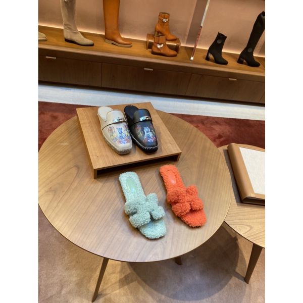 HERMES ORAN H 毛毛拖鞋 buywithada,france,全球代購,歐洲,exquisite,quality goods,posh,fancy,luxurious