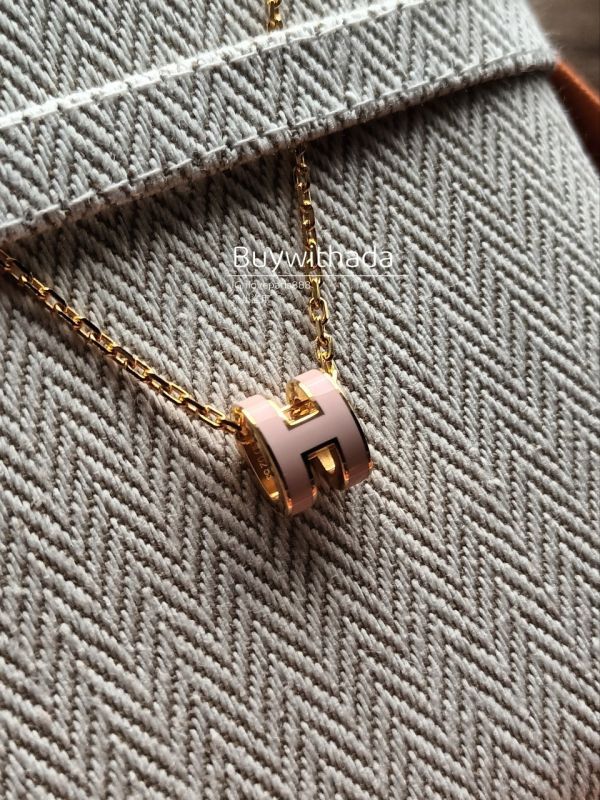 HERMES POP H MINI 粉金 項鏈 buywithada,france,全球代購,歐洲,exquisite,quality goods,posh,fancy,luxurious