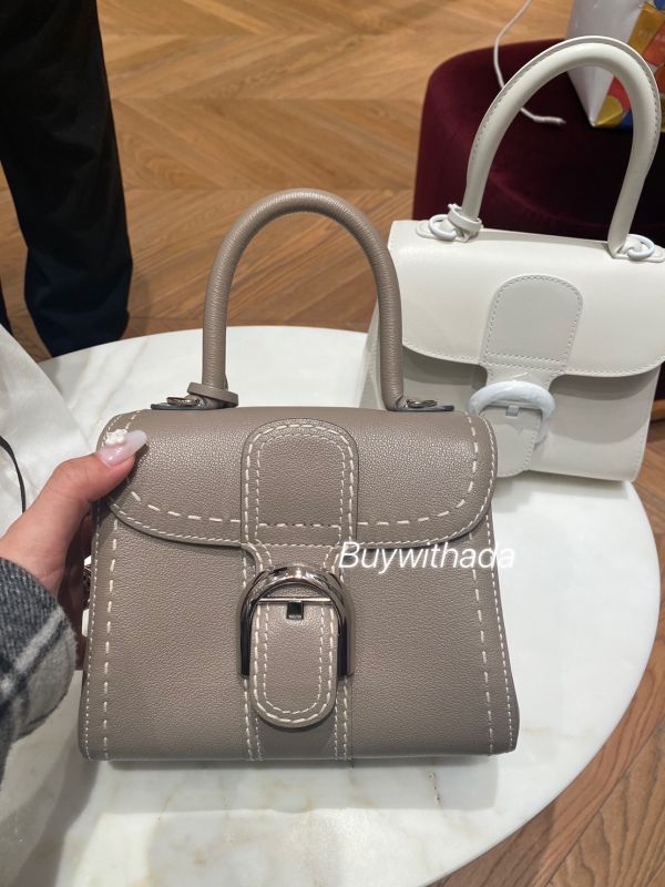 Delvaux Brillant mini Surpiqué 大象灰/焦糖色/白色 buywithada,france,全球代購,歐洲,exquisite,quality goods,posh,fancy,luxurious