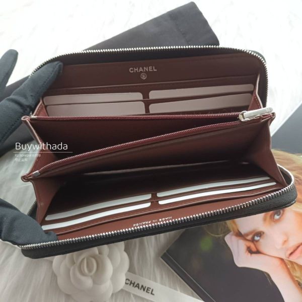 CHANEL 黑荔枝銀釦拉鍊長夾 buywithada,france,全球代購,歐洲,exquisite,quality goods,posh,fancy,luxurious