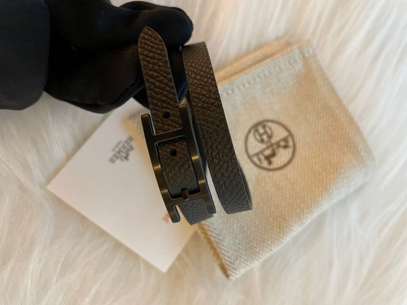 HERMES Behapi Double Tour 黑色皮革雙環手環 buywithada,france,全球代購,歐洲,exquisite,quality goods,posh,fancy,luxurious