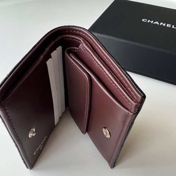 CHANEL 新款 黑荔枝金釦對折短夾 內裡附零錢袋款 buywithada,france,全球代購,歐洲,exquisite,quality goods,posh,fancy,luxurious