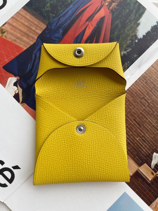 HERMES BASTIA 黃色 零錢包 