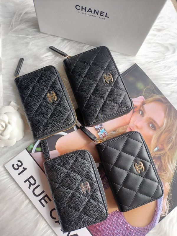 CHANEL ㄇ字拉鍊零錢卡包 黑荔枝銀釦 buywithada,france,全球代購,歐洲,exquisite,quality goods,posh,fancy,luxurious