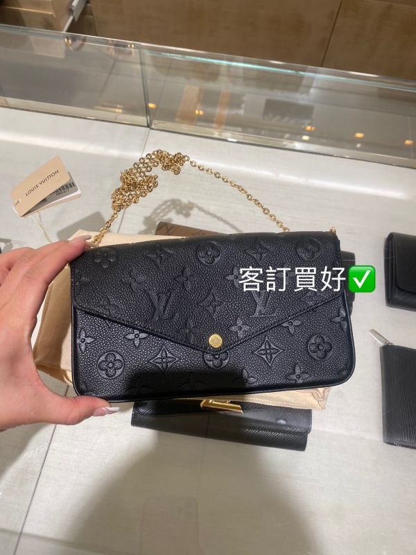 LV Felicie 黑色三合一鏈條包 buywithada,france,全球代購,歐洲,exquisite,quality goods,posh,fancy,luxurious
