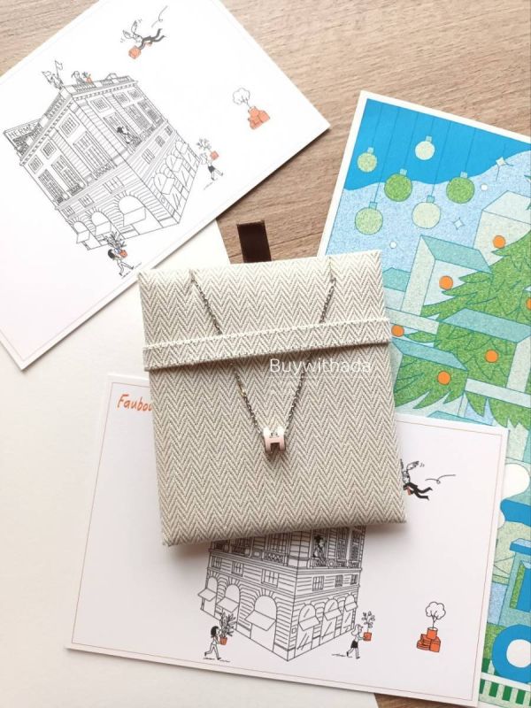 HERMES POP H MINI 粉銀 項鏈 buywithada,france,全球代購,歐洲,exquisite,quality goods,posh,fancy,luxurious