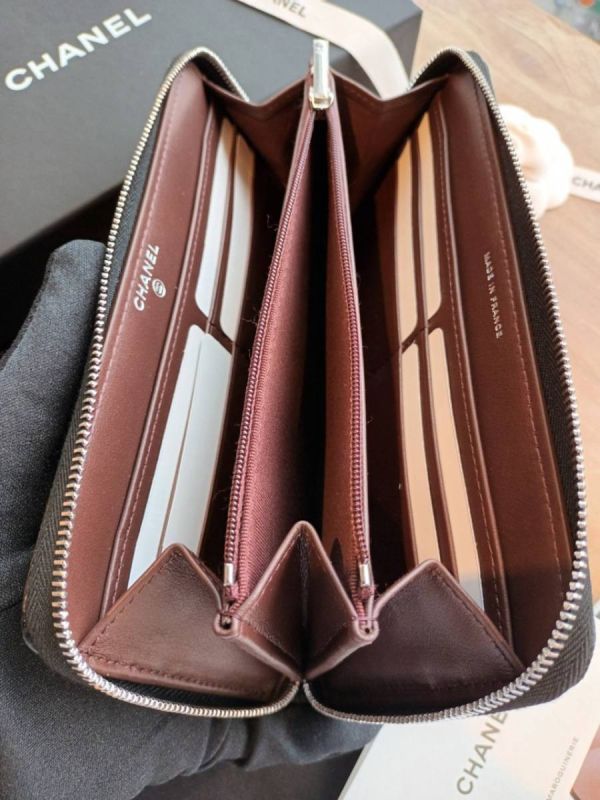 CHANEL 黑荔枝銀釦拉鍊長夾 buywithada,france,全球代購,歐洲,exquisite,quality goods,posh,fancy,luxurious