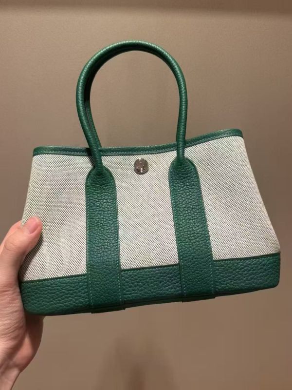 HERMES mini garden party Vert Moyen寶石綠 帆布拼皮 buywithada,france,全球代購,歐洲,exquisite,quality goods,posh,fancy,luxurious