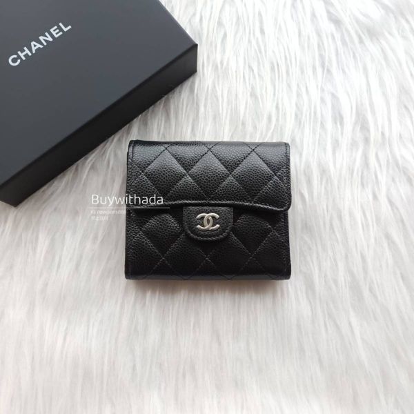 CHANEL CF 經典三折短夾 黑荔枝 銀釦 buywithada,france,全球代購,歐洲,exquisite,quality goods,posh,fancy,luxurious