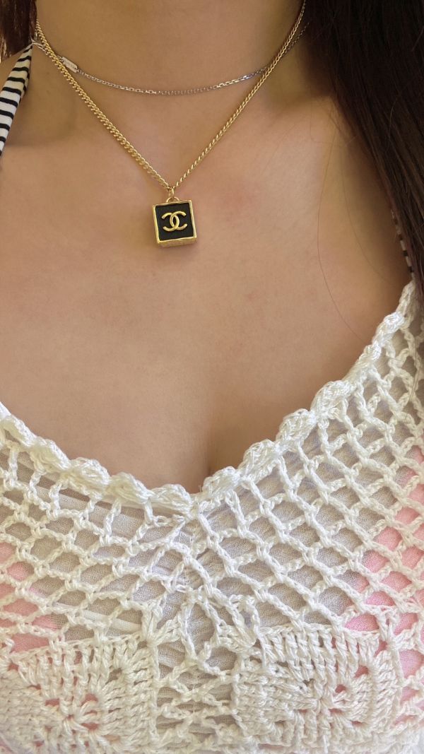 CHANEL 23S 皮革方塊項鍊 buywithada,france,全球代購,歐洲,exquisite,quality goods,posh,fancy,luxurious