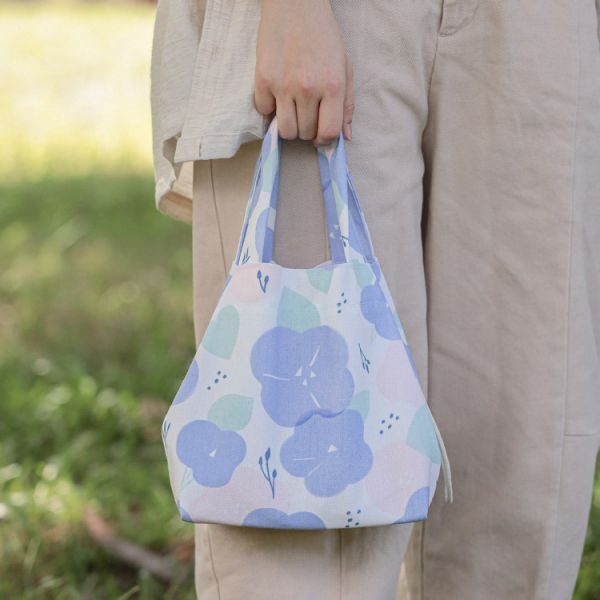 【牽牛花-多變手提袋】束口包 / 小托特包 / 便當袋 Variable tote bag 購物袋,外出袋,原創印花,牽牛花,禮物,聖誕禮物,生日禮物,交換禮物,手提袋,便當袋