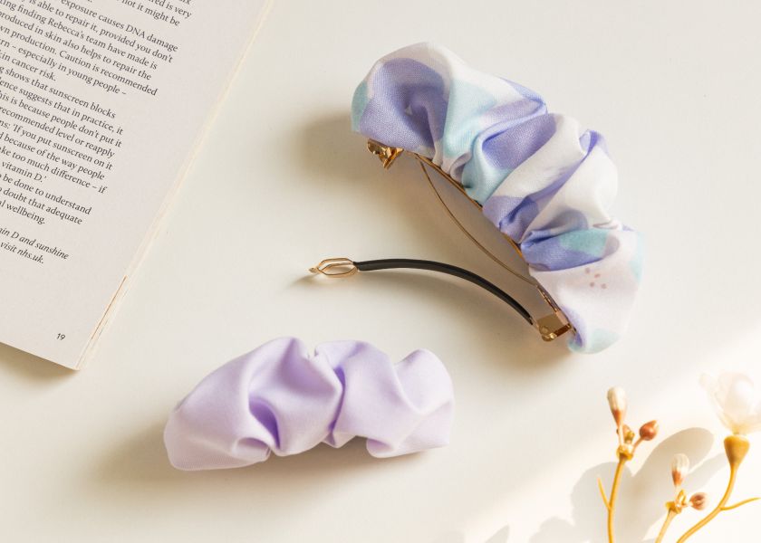 【粉底牽牛花-花漾優雅髮夾組】髮飾 / 馬尾夾 Hair clip set 氣質,禮物,質感,配件,頭飾,飾品,馬尾夾,髮夾,髮飾